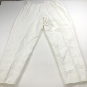 Talbots Irish Linen NEW Plus 18W (Fit 36W 30L) High Rise Straight Pants White